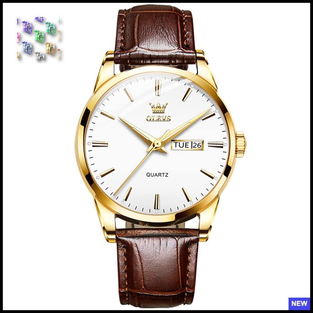 Classic Stainless Steel Analog Watch with Luminous Hands Day Date Function